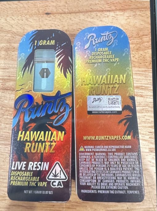RUNTZ LIVE RESIN 1g DISPOSABLE 🔥🔥🔥 ON SALE