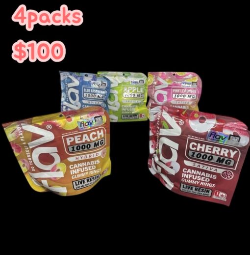 FLAV 1000MG LIVE RESIN CANNABIS INFUSED  RINGS ONLY  4PACKS$100 🔥🏝️LABOR DAY SALE🏝️🔥
